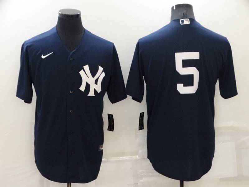Men's New York Yankees Joe DiMaggio #5 Navy Name Jersey